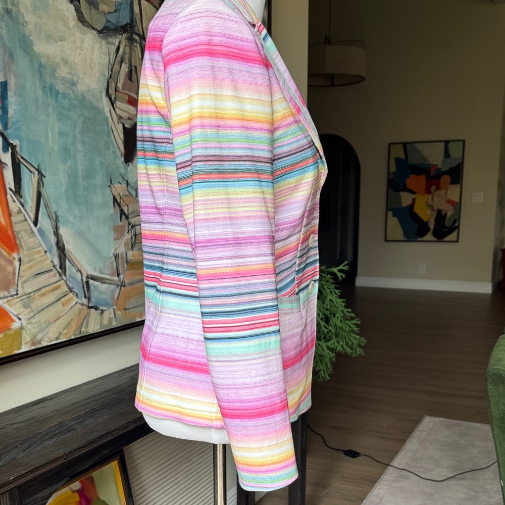 Basler Multicolor Pastel Striped Blazer - Picture 3 of 7